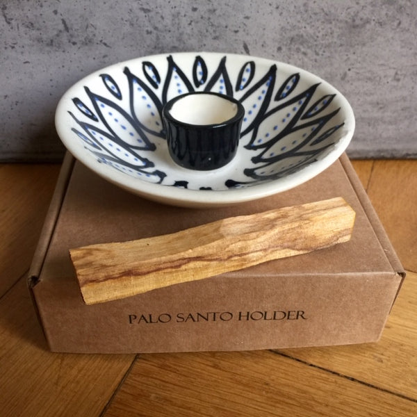 Palo Santo Räucherwerk-Halter mit Palo Santo Holz im Set