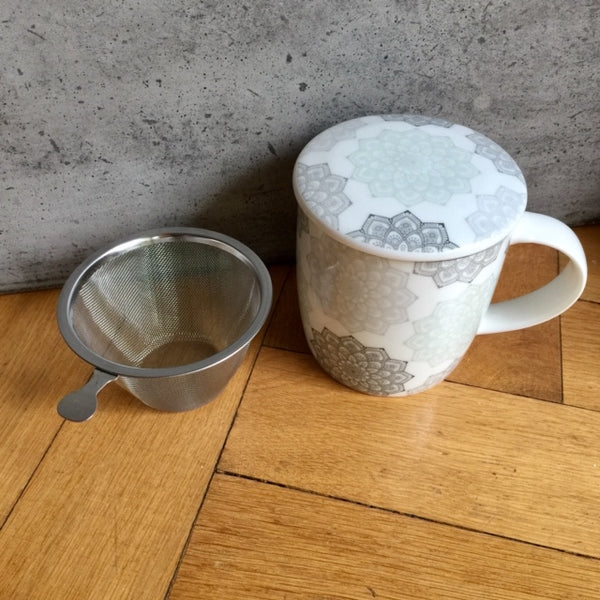 Tasse Mandala für Kaffee oder Tee – Mit Deckel & Sieb