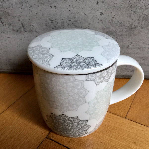Tasse Mandala für Kaffee oder Tee – Mit Deckel & Sieb